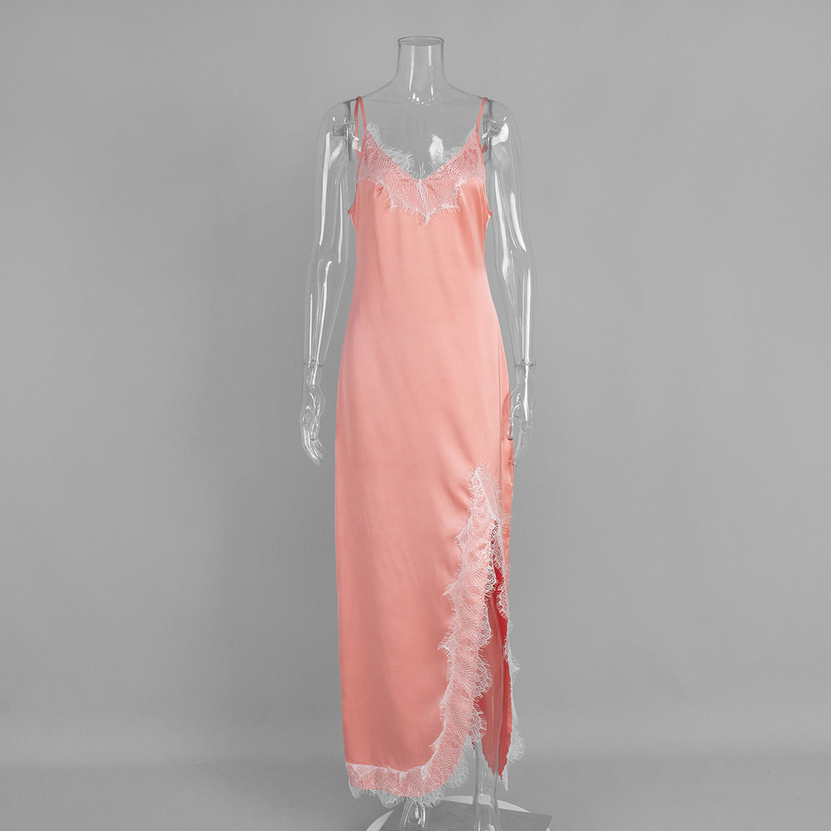 Lace lace suspender split spliced lace nightdress