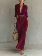 Suede waist long dress shirt skirt with belt