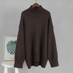 Solid color turtleneck knitted sweater