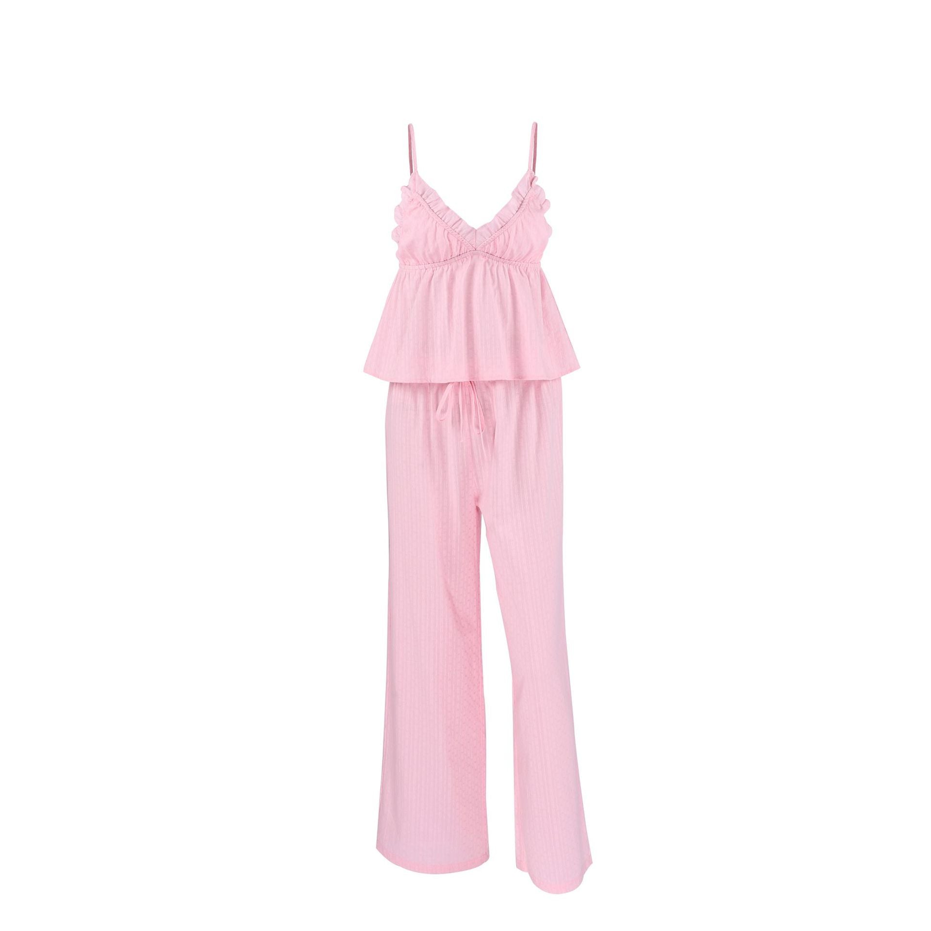 Jacquard suspender trousers cover loungewear