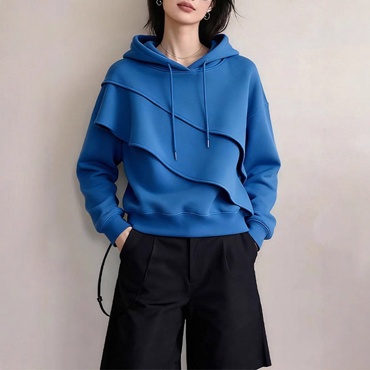 Casual hooded long-sleeved sweater