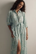 Printed shirt dress