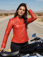Stand-up collar slim-fit jacket