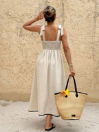 Sleeveless vest skirt backless dress