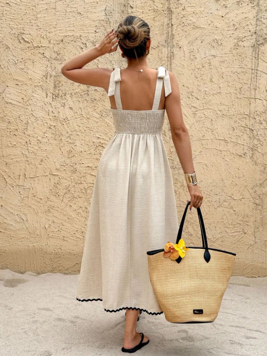 Sleeveless vest skirt backless dress