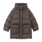 Super Soft High Density Zero Pressure Hooded Gall Free Down Jacket