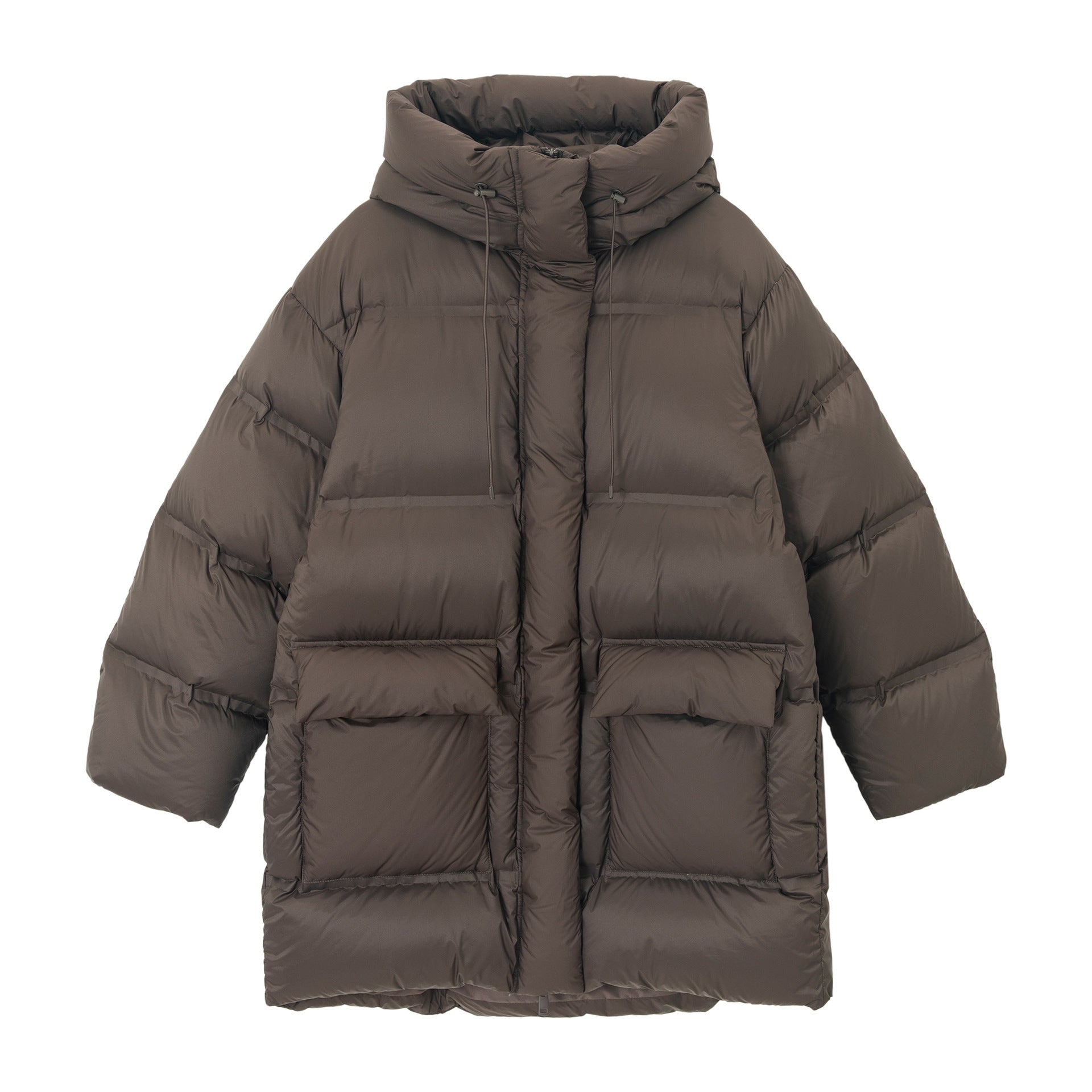 Super Soft High Density Zero Pressure Hooded Gall Free Down Jacket
