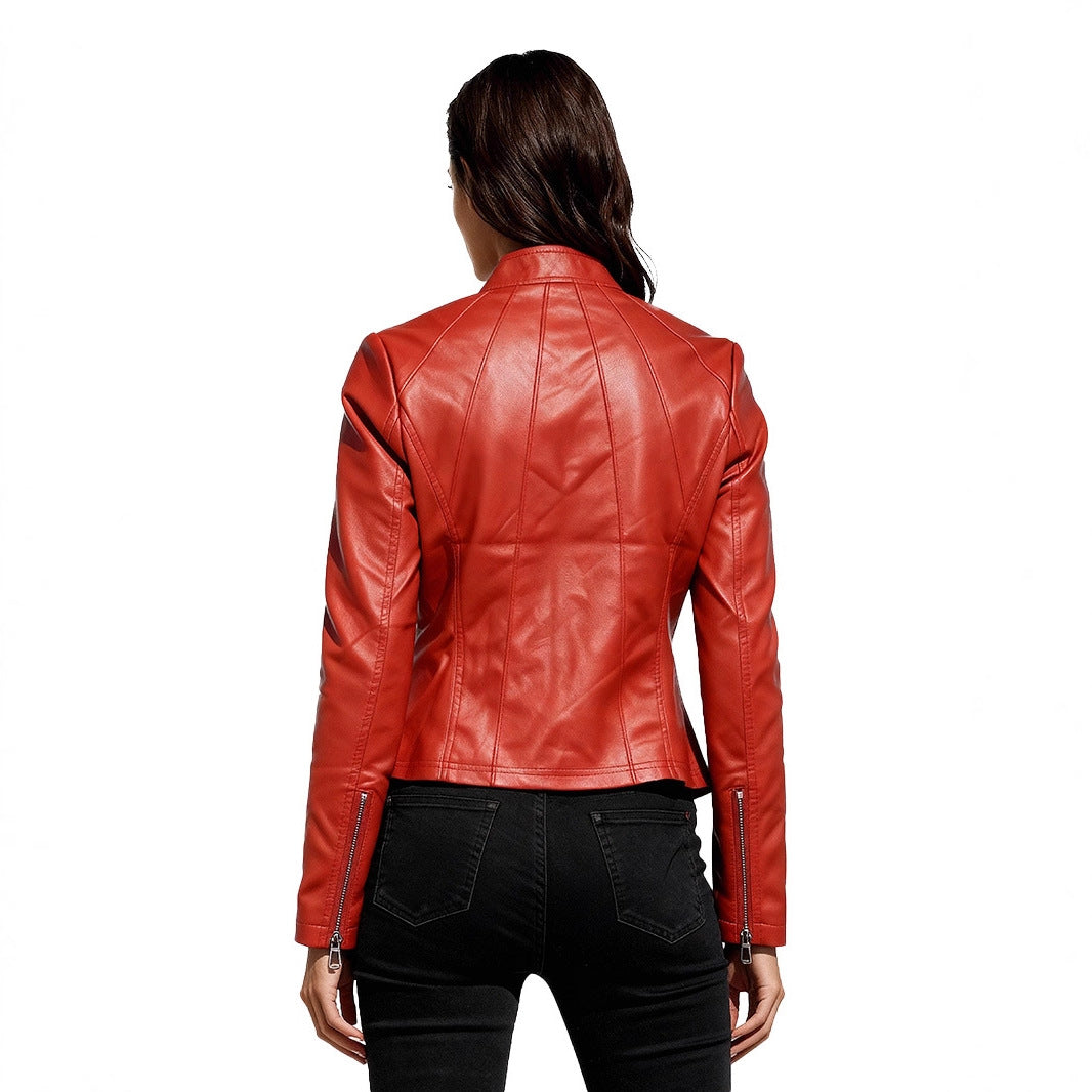 Stand-up collar slim-fit jacket