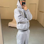 Loose solid color sports suit