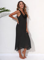 Hand hook spliced vest skirt sexy halter dress