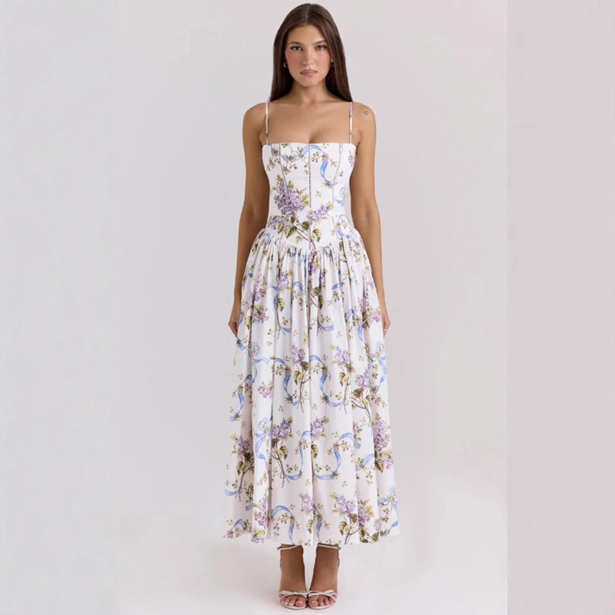 Floral suspender dress