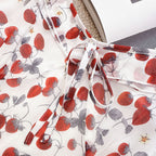 Strawberry retro French silk suspender long dress double-layer mulberry silk dress