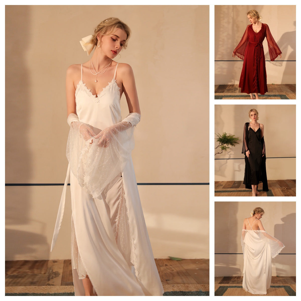 Lace suspender nightgown