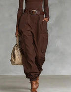 Multi-pocket tooling trousers for women