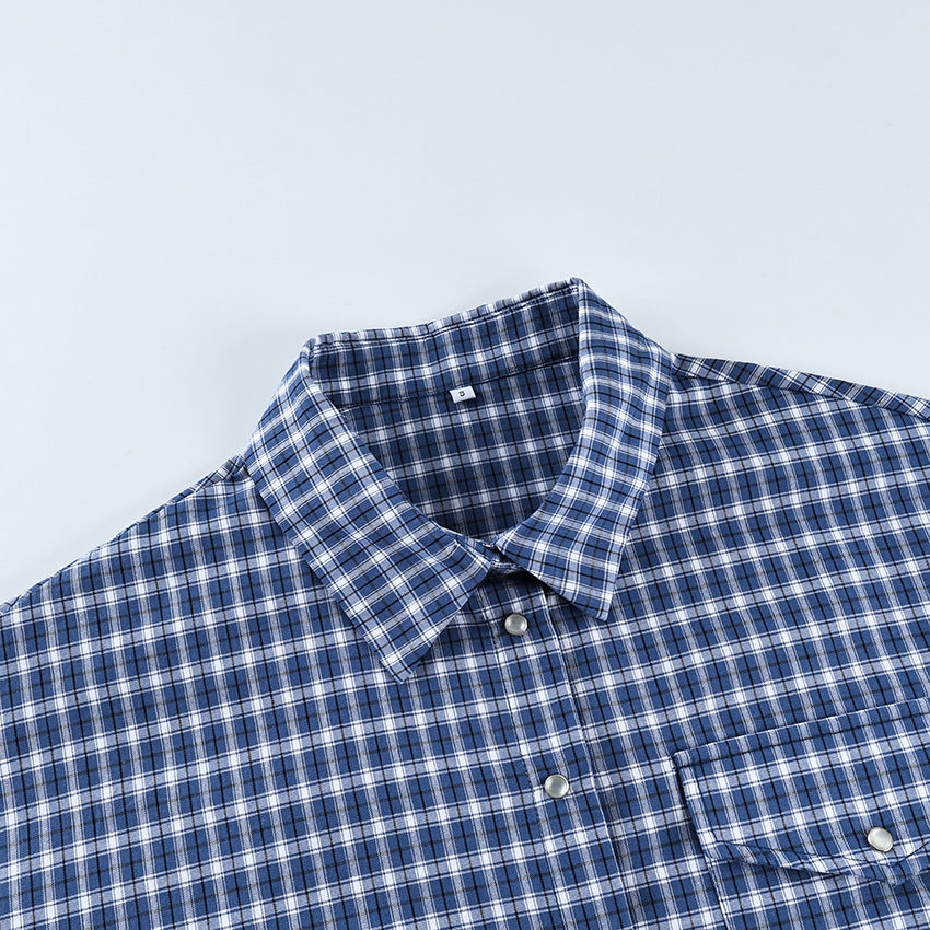 Cotton retro plaid cardigan top