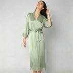 Satin imitation silk stretch dress