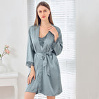 Silk suspender shorts nightgown V-collar loungewear
