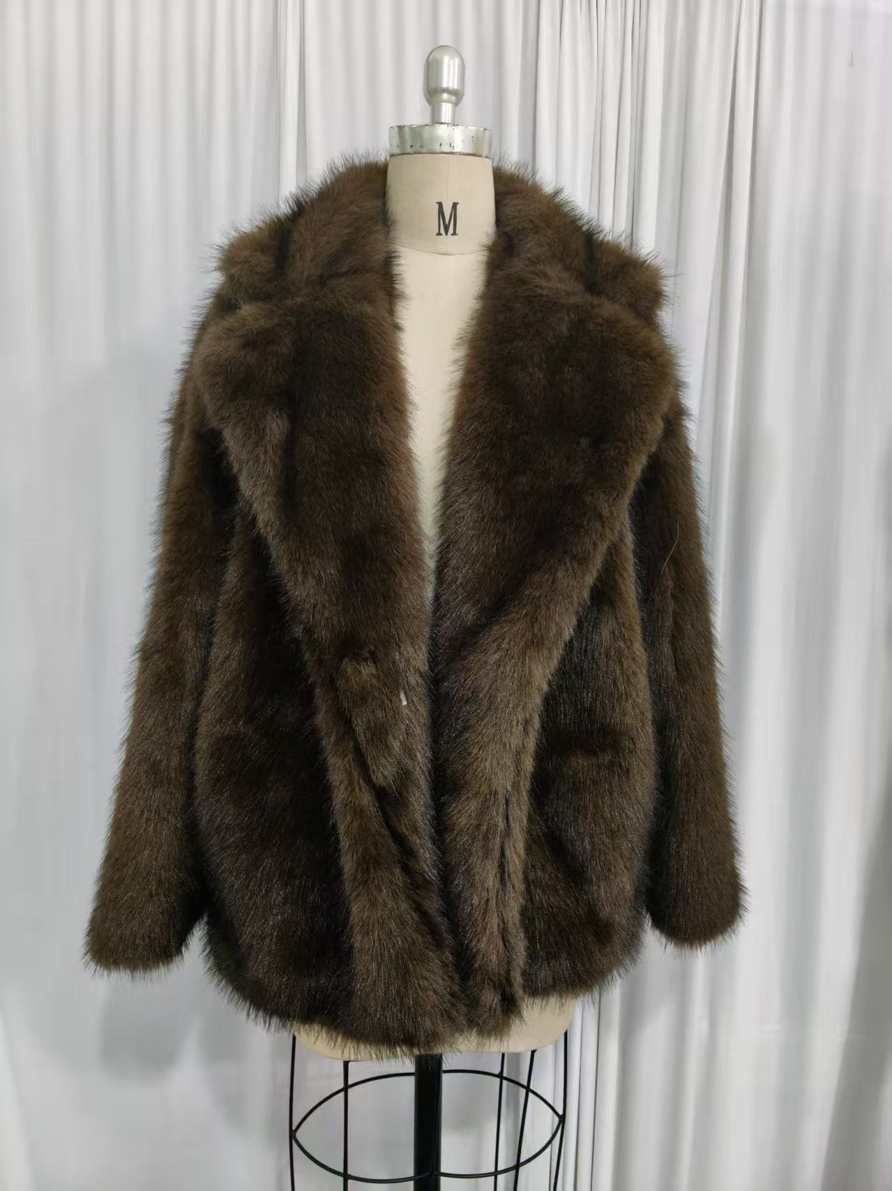 Fur fur long-sleeved cardigan top