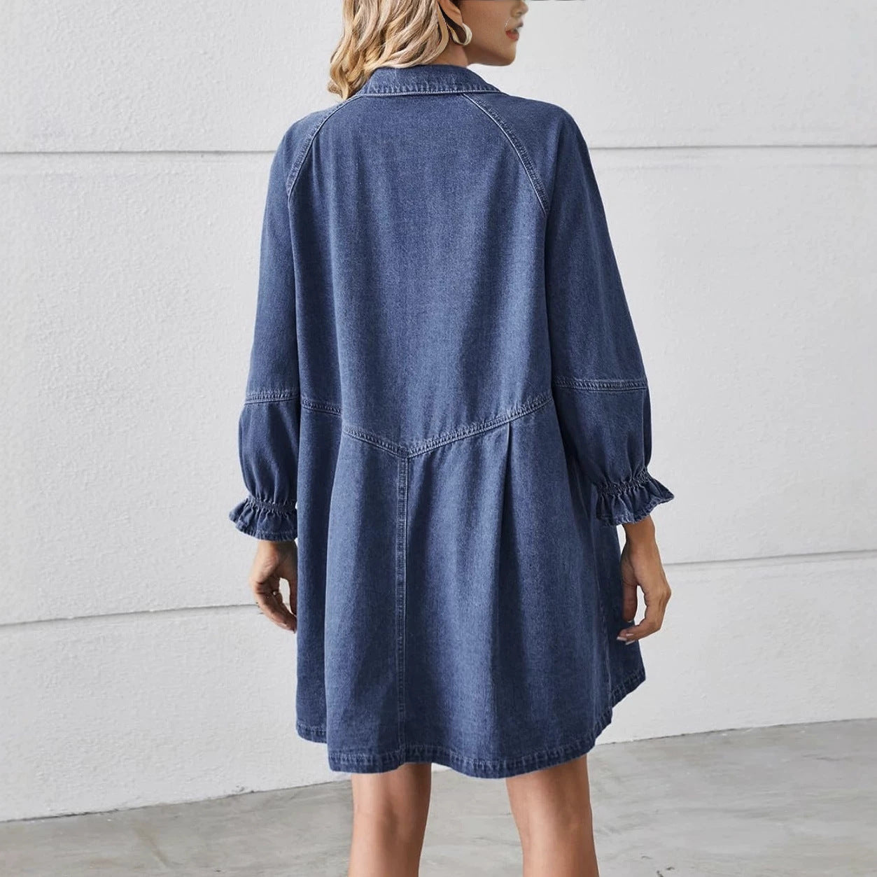 Lantern sleeve loose dress