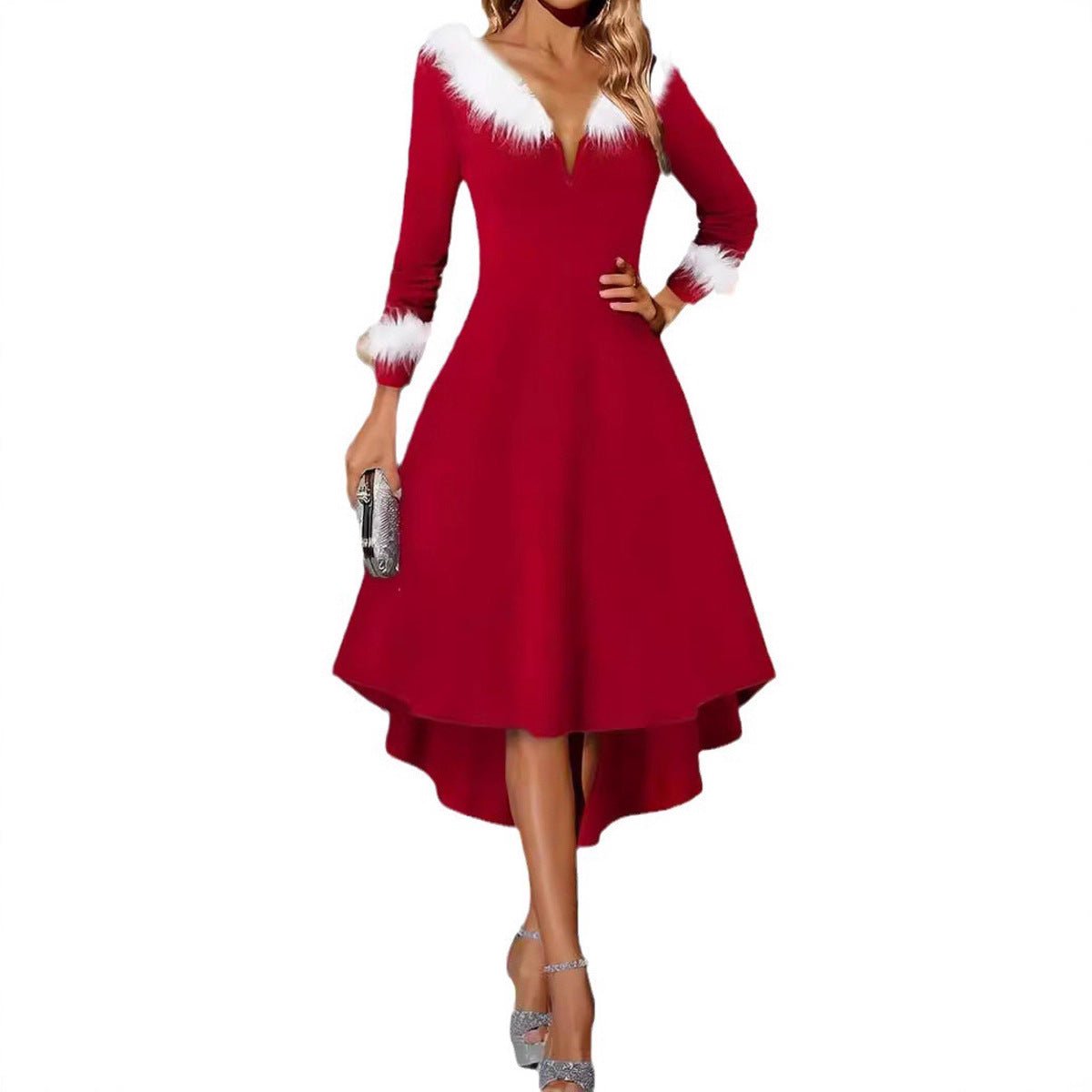 Christmas plush high and low pendulum Hepburn dress
