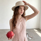 Back waist hollow sleeveless dress