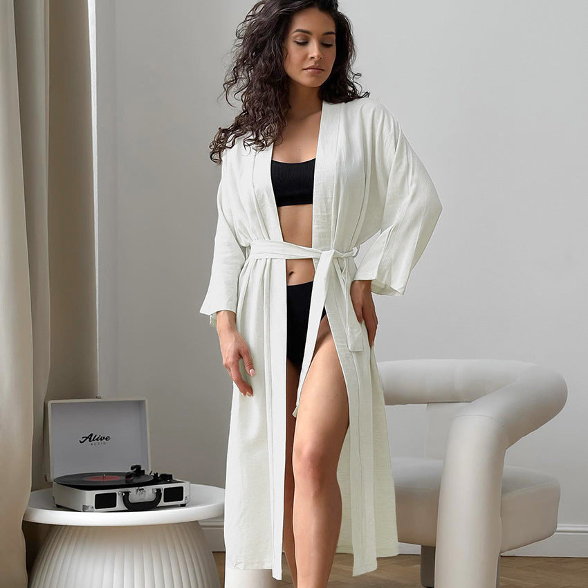 Light and comfortable pure cotton white nightgown