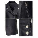 Leather jacket short lapel leather jacket