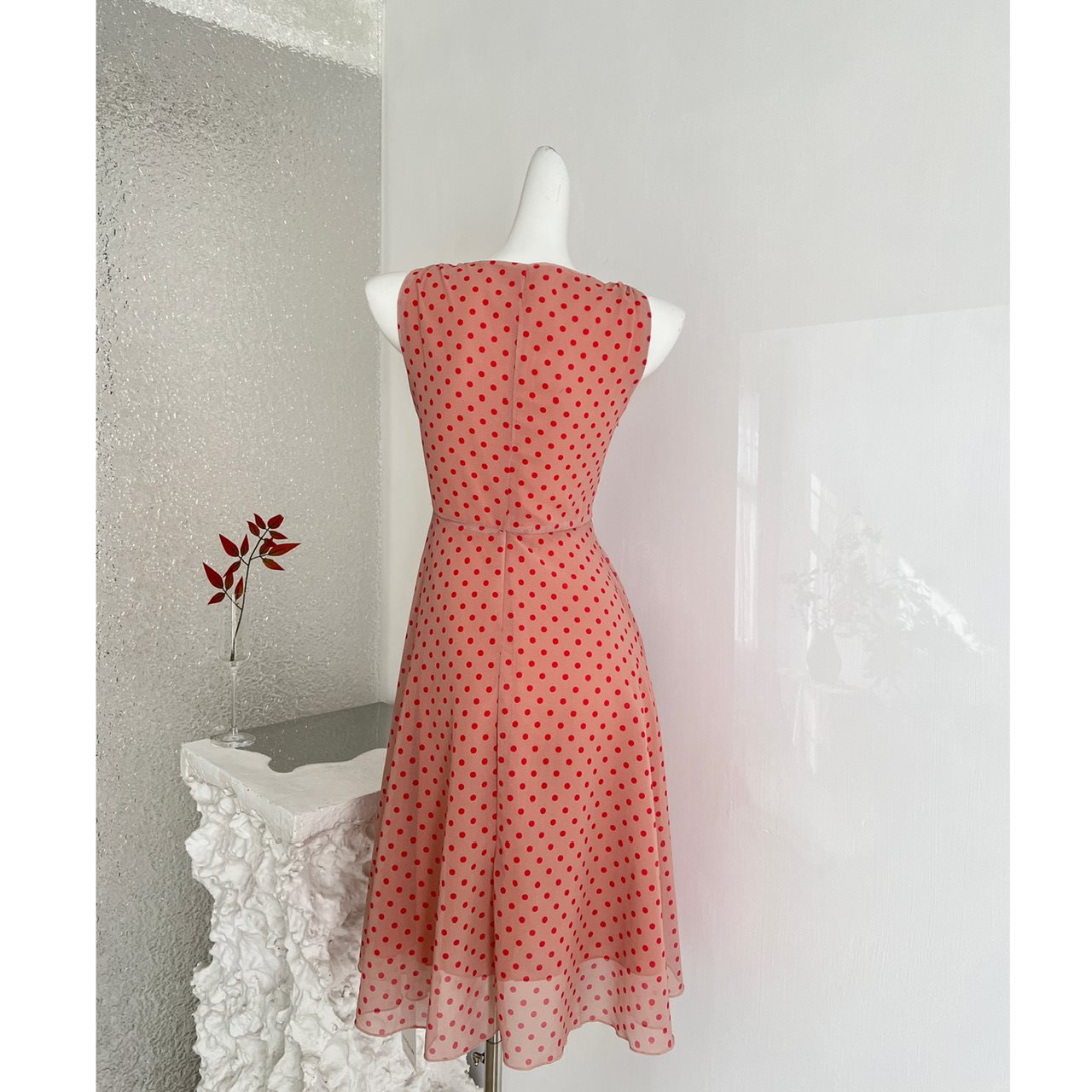 Mulberry silk polka dot twist dress