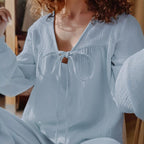Lace-up long-sleeved trousers loose pajama set