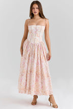 Floral suspender dress