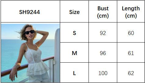 Lace Sleeveless Suspender Top