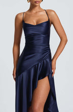 Suspender dress ruffle irregular dress