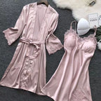 Satin home nightgown