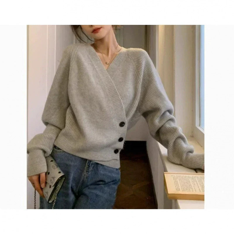 Retro Cropped Sweater Women ?¡ìC Unique Knit Top, Perfect for Spring & Fall