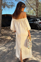Casual Fashion Linen Loose Shoulder Dress