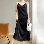 Silk mulberry silk suspender dress