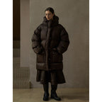 Super Soft High Density Zero Pressure Hooded Gall Free Down Jacket