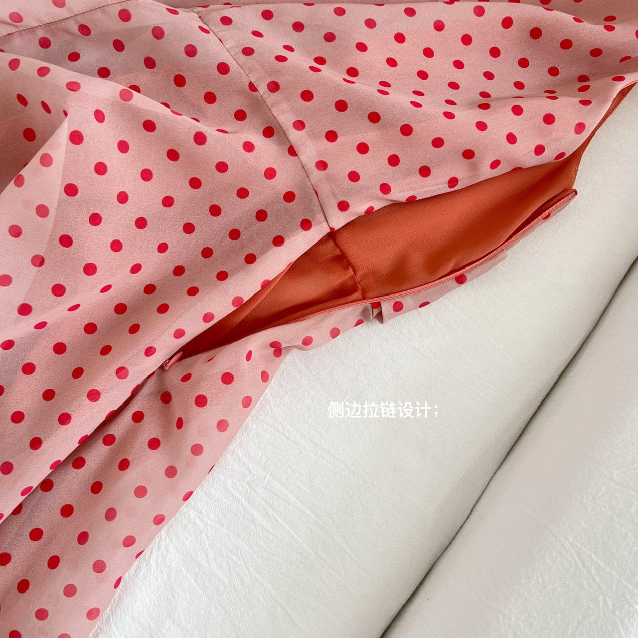 Mulberry silk polka dot twist dress