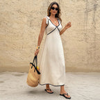Sleeveless vest skirt backless dress