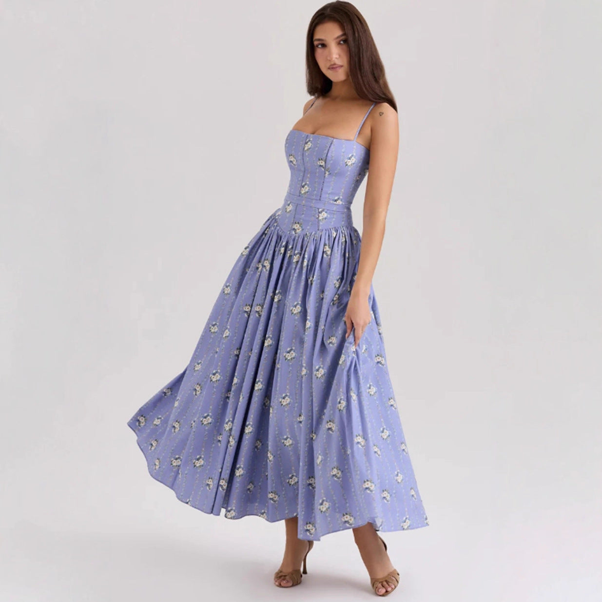 Floral suspender dress