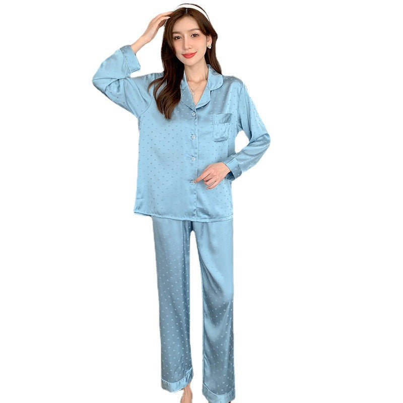 Ice Silk Jacquard Long Sleeve Set