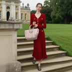 Simple dark brown long dress