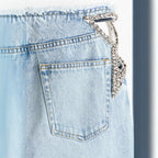 Hollow pocket jeans