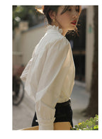 White Shirt Women's Long Sleeve Bottom Shirt