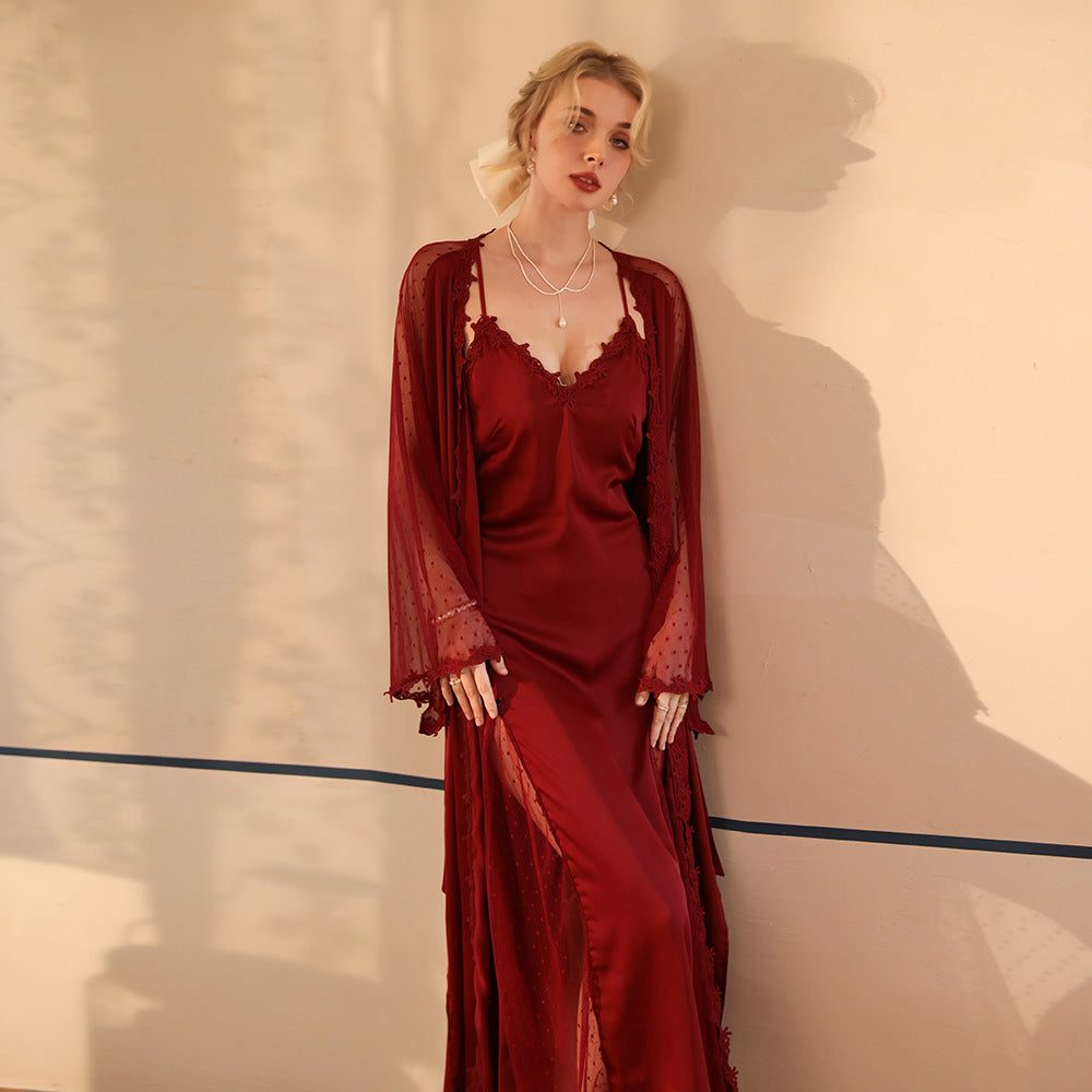 Lace suspender nightgown – silkmaison