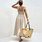 Sleeveless vest skirt backless dress