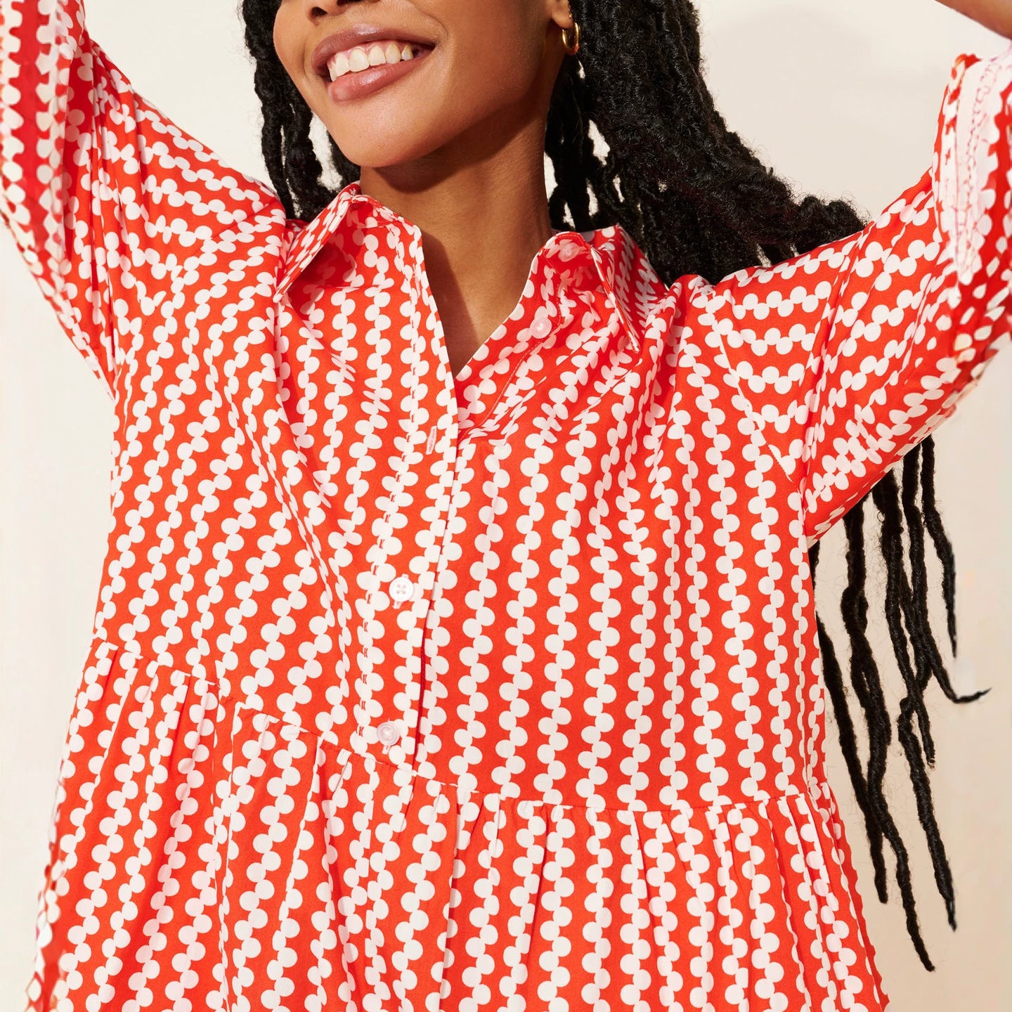 Printed shirt dress