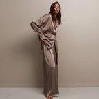 Simulated silk loungewear set
