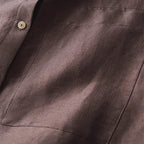 Flax mulberry silk round neck long sleeve shirt