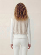 Hooded 3-in-1 short down jacket lamb wool ski jacket two-piece set